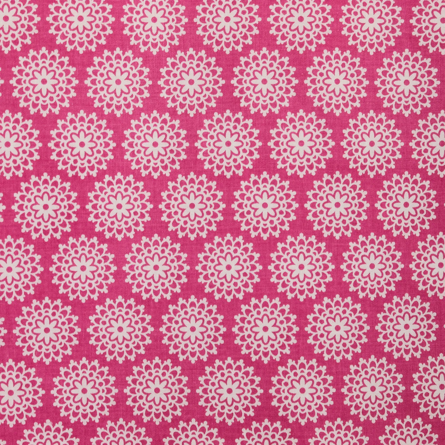 Katoen roze met wit cirkelmotief